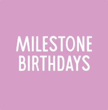milestone birthdays, sweet sixteen, fun-twenty on, 30, 40, 50, 60 text image