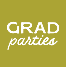Grad parties text image